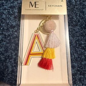 Modern Expressions 'A' Keychain with Tassels